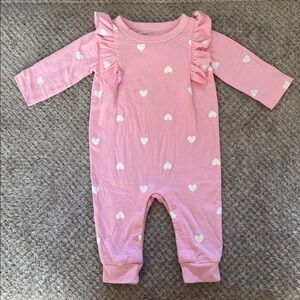 Cat & Jack pink heart romper 0-3 months old